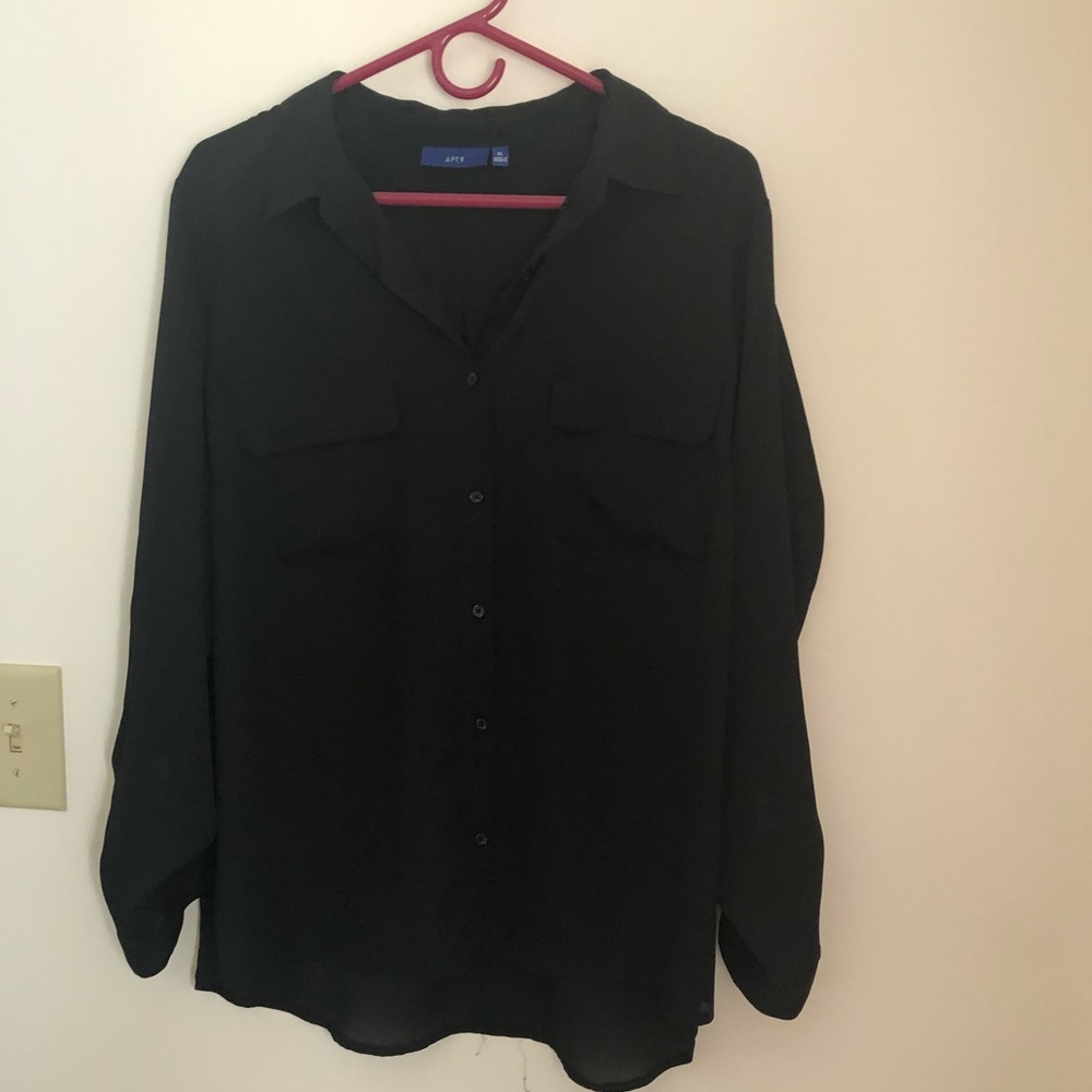 Apt 9 black silky button up